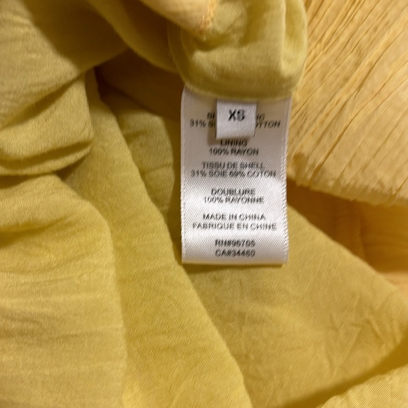 Rebecca Taylor Textured Puff Sleeve Silk Blend Mini Dress-yellow. Size XS - Picture 6 of 6